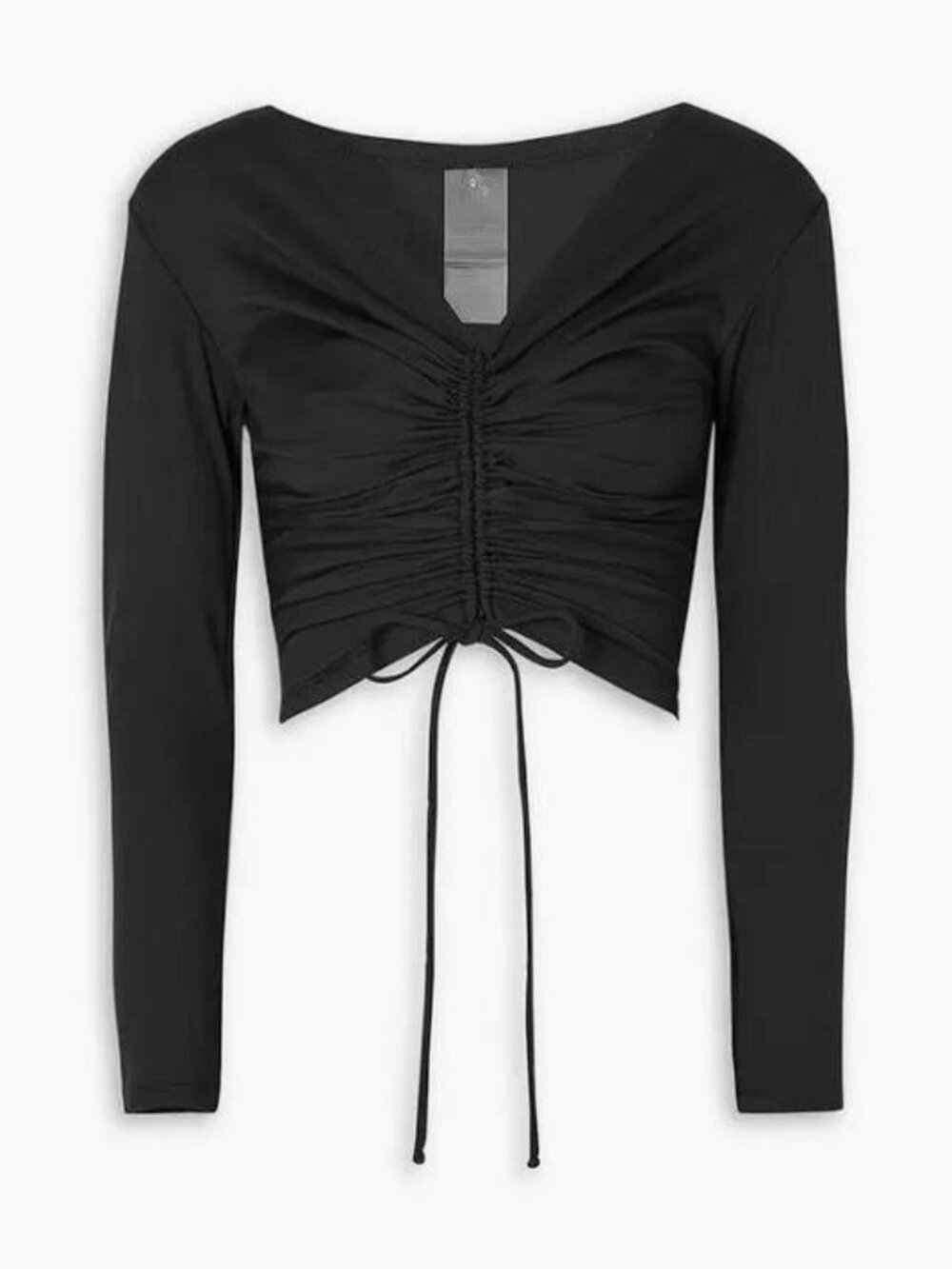PORT DE BRAS Women's Comporta Ruched Crop Top Size S In Black